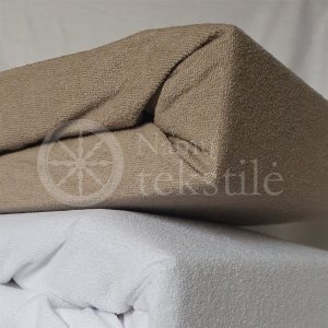 Waterproof terry fitted sheet (light brown)